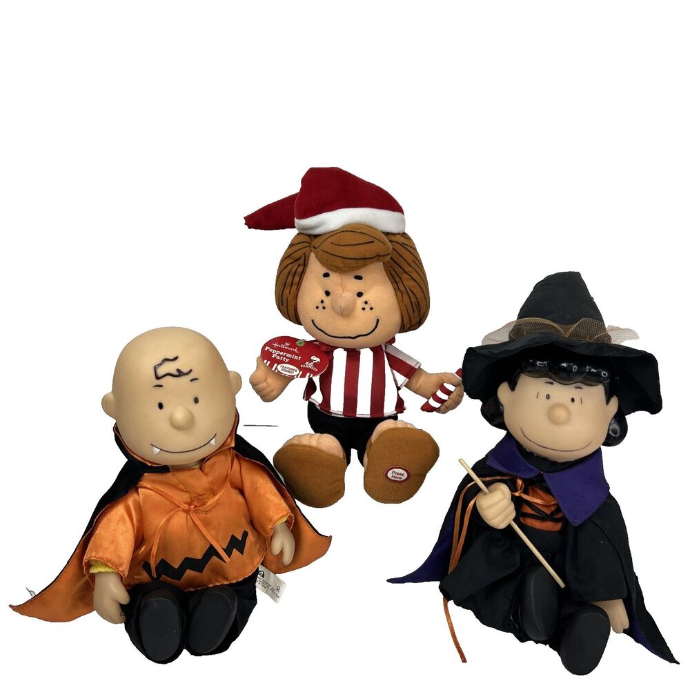 Vtg Gemmy Animated Peanuts Lot Charlie Brown Lucy Peppermint Patty Halloween